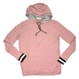 Nic & Lulu Women's Medium Hooded Shirt Sweatshirt Top Pink Soft Lightweight Gym